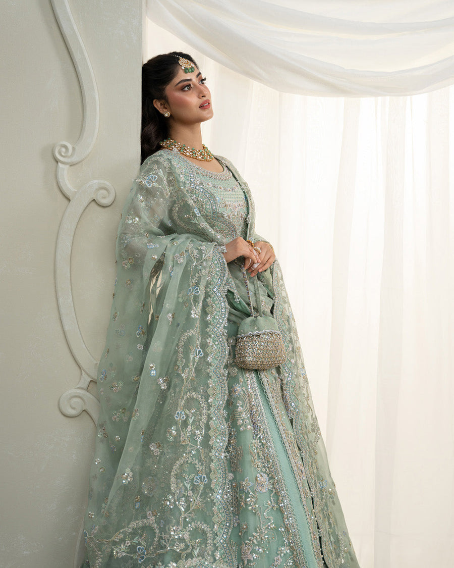 Rua by Faiza Saqlain Embroidered Organza Unstitched 3Pc Suit - SELIN