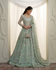 Rua by Faiza Saqlain Embroidered Organza Unstitched 3Pc Suit - SELIN