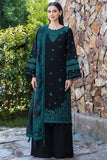 Farasha Embroidered Khaddar Unstitched 3Pc Suit - Sepia