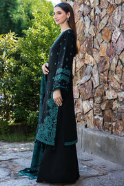 Farasha Embroidered Khaddar Unstitched 3Pc Suit - Sepia