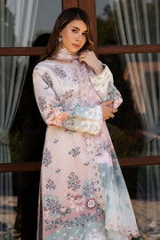 Afrozeh Damask The Holiday Unstitched Lawn 3Pc Suit AL-25-V2-01B SERAPHINA