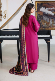 Humdum Serene Embroidered Wool Unstitched 3Pc Suit D-02