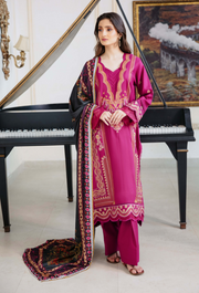 Humdum Serene Embroidered Wool Unstitched 3Pc Suit D-02