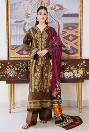 Humdum Serene Embroidered Wool Unstitched 3Pc Suit D-04