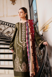 Humdum Serene Embroidered Wool Unstitched 3Pc Suit D-08