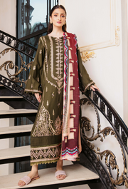 Humdum Serene Embroidered Wool Unstitched 3Pc Suit D-08