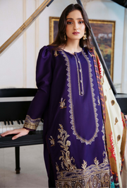 Humdum Serene Embroidered Wool Unstitched 3Pc Suit D-09