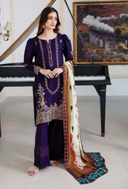 Humdum Serene Embroidered Wool Unstitched 3Pc Suit D-09