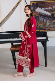 Humdum Serene Embroidered Wool Unstitched 3Pc Suit D-10