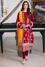 Humdum Serene Embroidered Wool Unstitched 3Pc Suit D-10