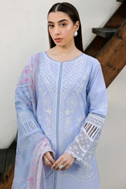 Farasha Summer Weaves Embroidered Lawn Unstitched 3Pc Suit - Serene Blue