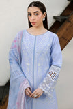 Farasha Summer Weaves Embroidered Lawn Unstitched 3Pc Suit - Serene Blue
