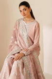 Farasha Luxury Embroidered Chiffon Unstitched 3Pc Suit - Serene Petal