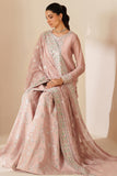Farasha Luxury Embroidered Chiffon Unstitched 3Pc Suit - Serene Petal