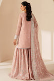 Farasha Luxury Embroidered Chiffon Unstitched 3Pc Suit - Serene Petal