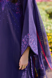 Farasha Summer Weaves Embroidered Lawn Unstitched 3Pc Suit - Serene Sky