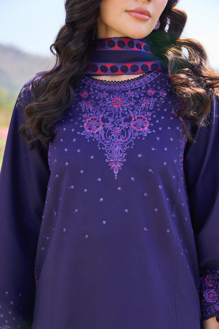Farasha Summer Weaves Embroidered Lawn Unstitched 3Pc Suit - Serene Sky
