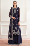 Farasha Essence Embroidered Chiffon Unstitched 3Pc Suit - Serene Wave