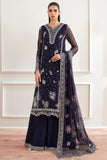 Farasha Essence Embroidered Chiffon Unstitched 3Pc Suit - Serene Wave