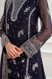 Farasha Essence Embroidered Chiffon Unstitched 3Pc Suit - Serene Wave