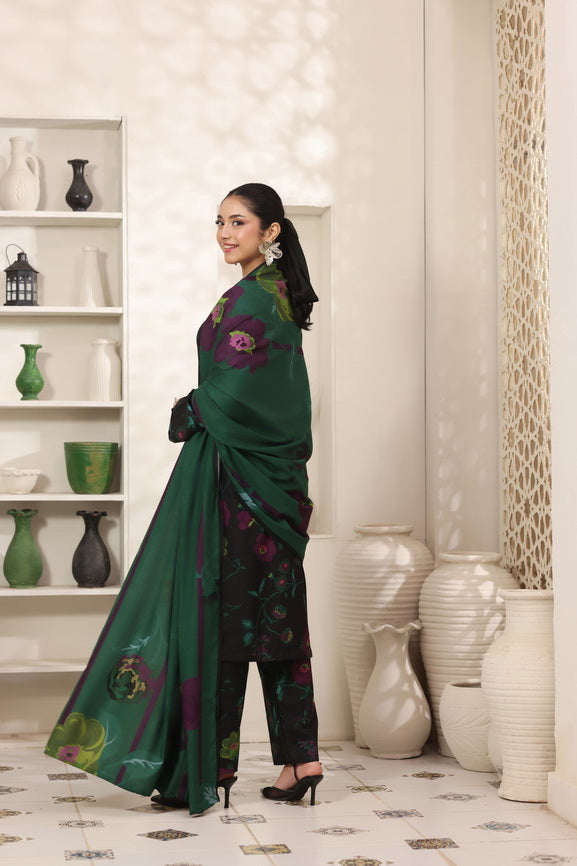 Feathers The Frost Digital Printed Dhanak Unstitched 3Pc Suit Serpent Silk-FT784