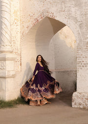 Hussain Rehar Festive Embroidered Korean Raw Silk Unstitched 3Pc Suit - SHABNAM