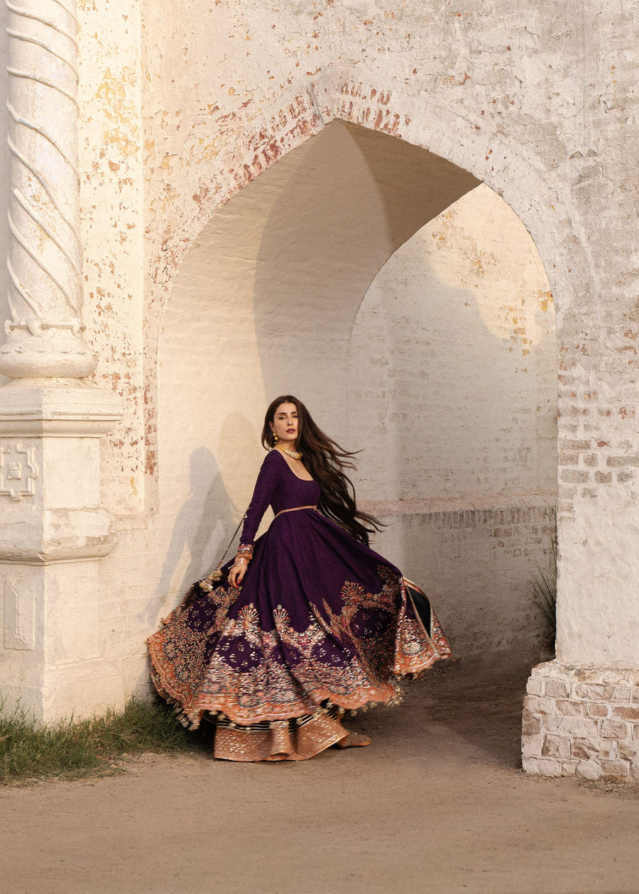 Hussain Rehar Festive Embroidered Korean Raw Silk Unstitched 3Pc Suit - SHABNAM