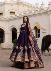 Hussain Rehar Festive Embroidered Korean Raw Silk Unstitched 3Pc Suit - SHABNAM