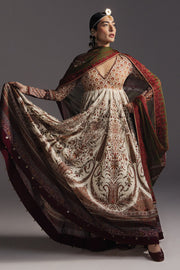 Zara Shahjahan Anarkali Embroidered Lawn Unstitched 3Pc Suit D-03 SHAHKAR