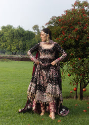 Hussain Rehar Festive Embroidered Korean Raw Silk Unstitched 3Pc Suit - SHAHNOOR