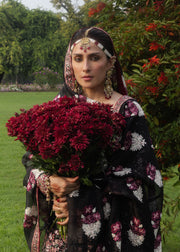 Hussain Rehar Festive Embroidered Korean Raw Silk Unstitched 3Pc Suit - SHAHNOOR