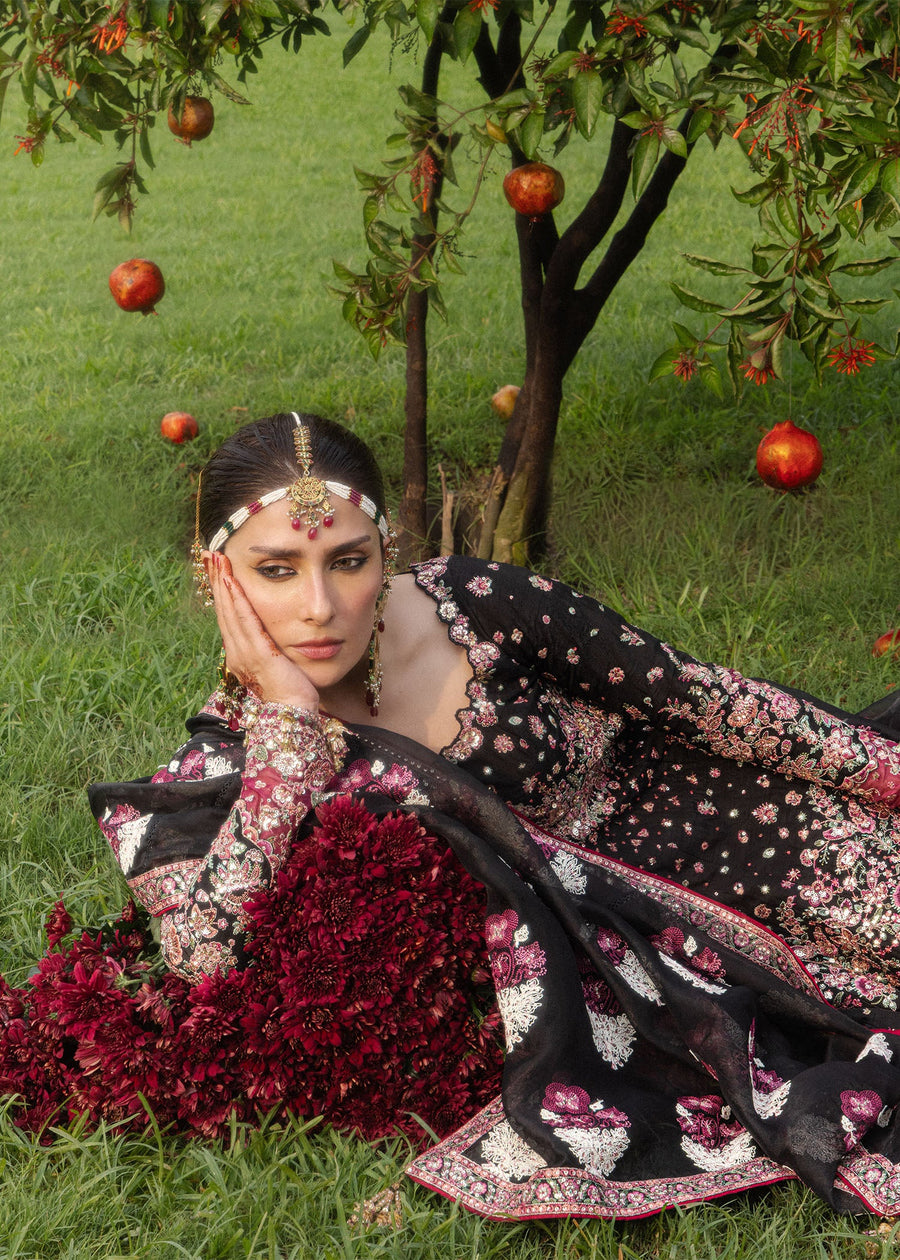 Hussain Rehar Festive Embroidered Korean Raw Silk Unstitched 3Pc Suit - SHAHNOOR