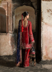 Hussain Rehar Massarat Embroidered Chiffon Unstitched 3Pc Suit - Shahrbano