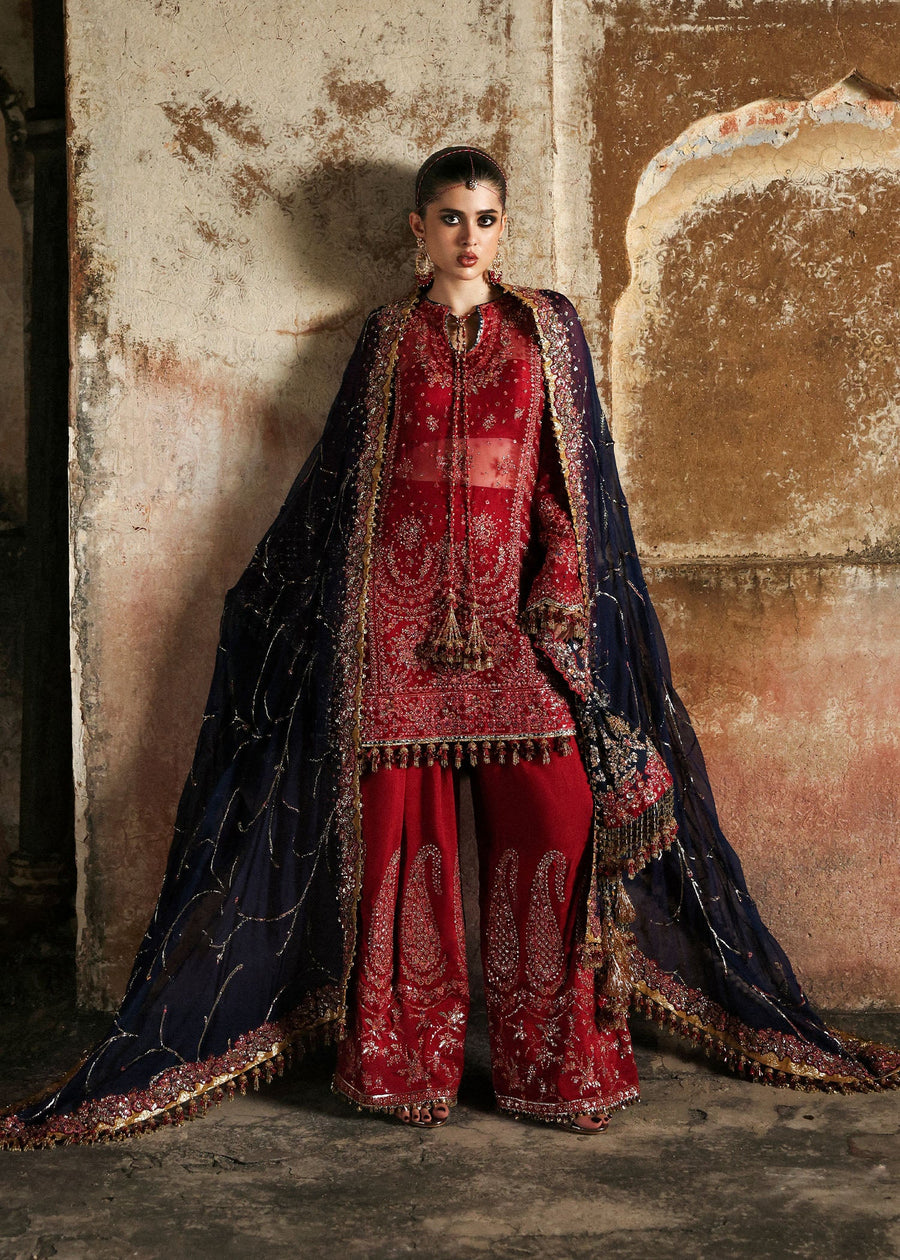 Hussain Rehar Massarat Embroidered Chiffon Unstitched 3Pc Suit - Shahrbano