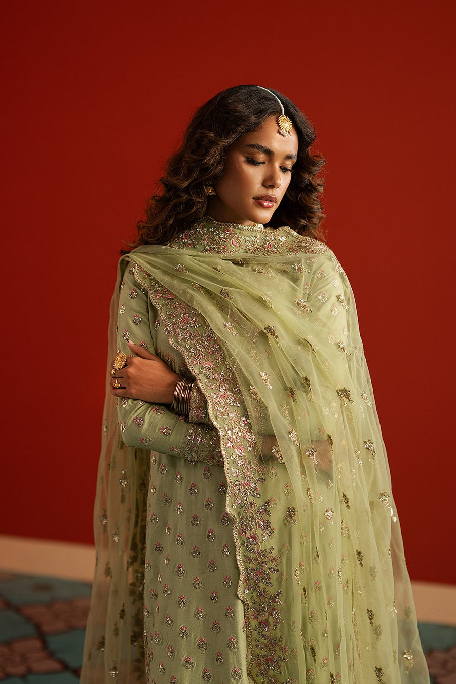 Afrozeh Divani Embroidered Raw Silk Unstitched 3Pc Suit AS-25-05 SHAHWAR