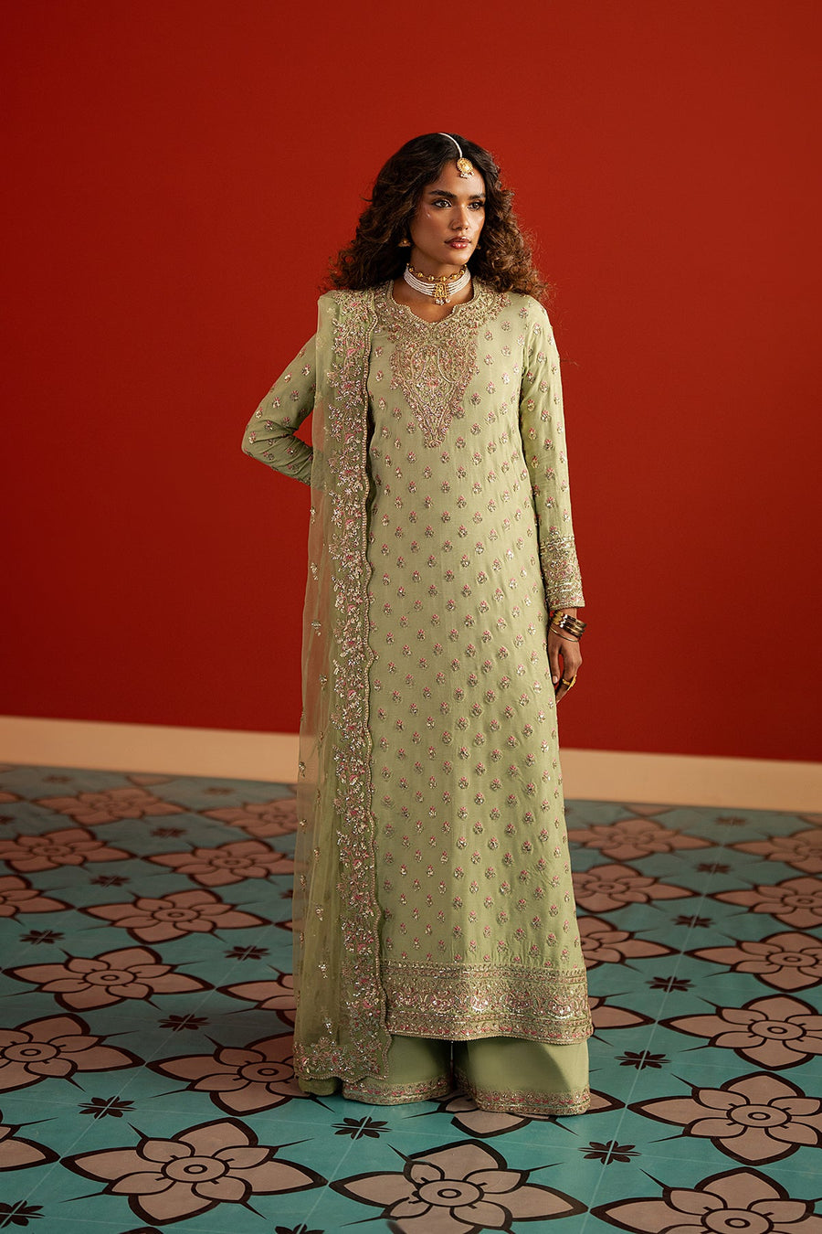 Afrozeh Divani Embroidered Raw Silk Unstitched 3Pc Suit AS-25-05 SHAHWAR