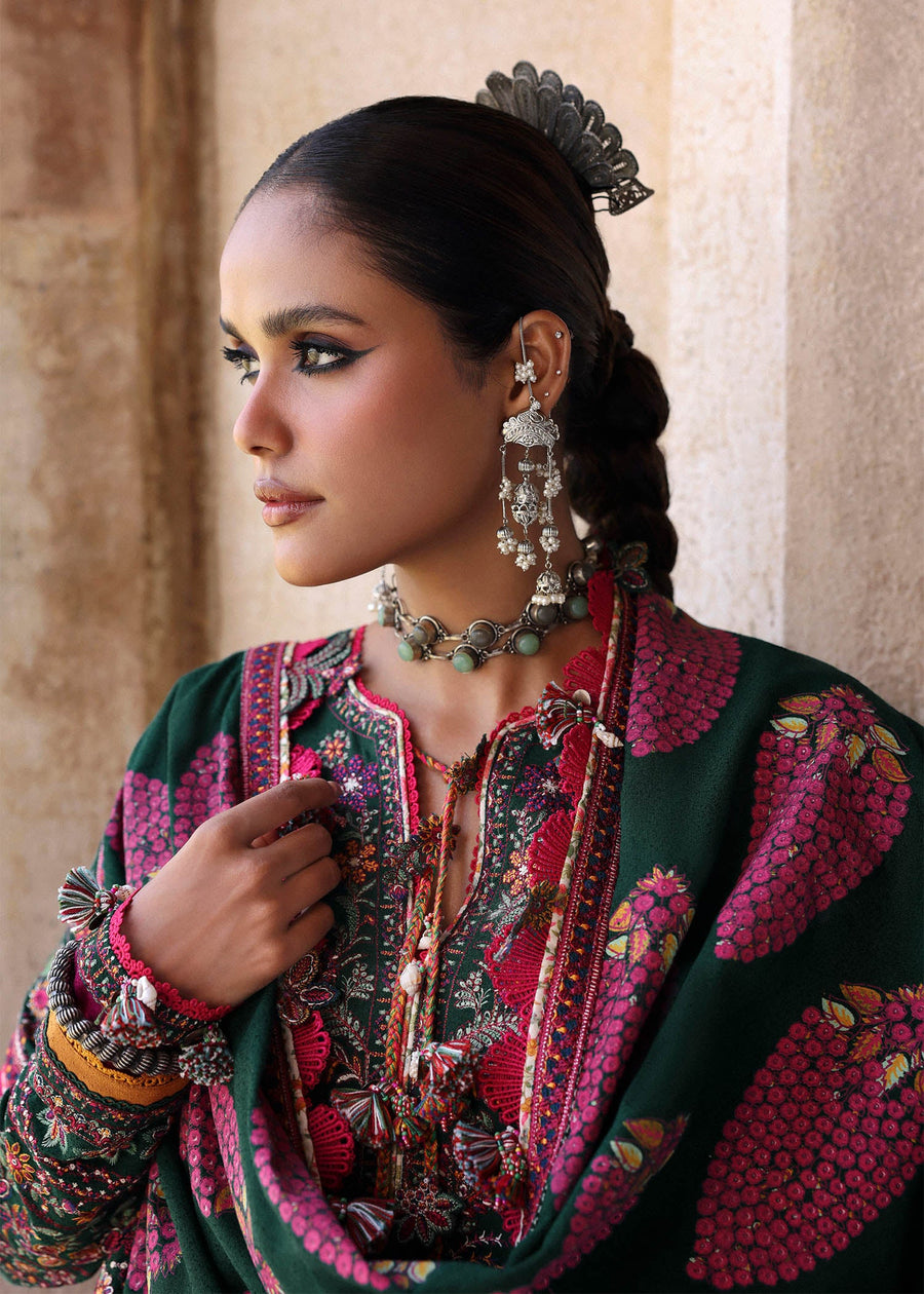 Hussain Rehar Embroidered Karandi Unstitched 3Pc Suit - Shayra