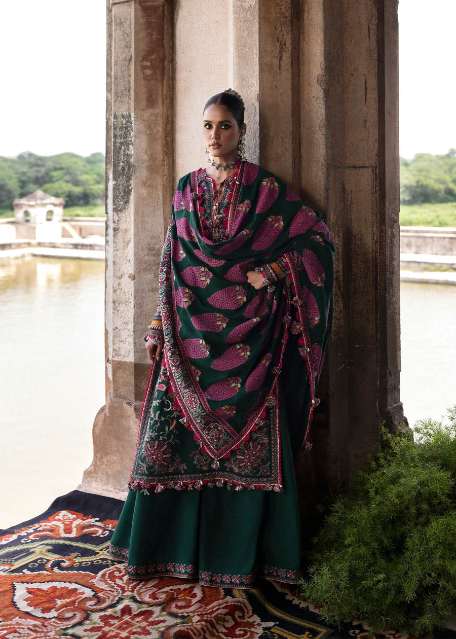Hussain Rehar Embroidered Karandi Unstitched 3Pc Suit - Shayra