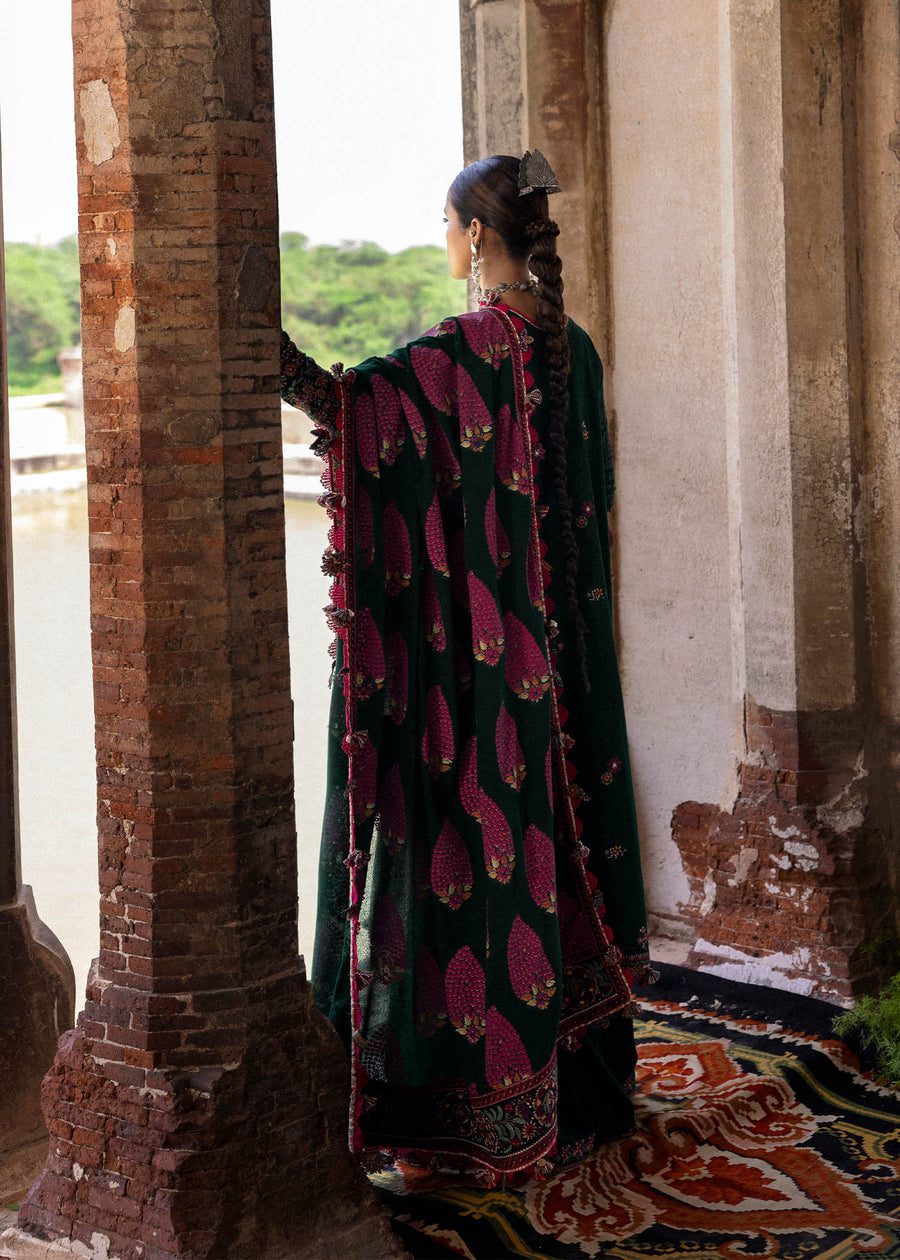 Hussain Rehar Embroidered Karandi Unstitched 3Pc Suit - Shayra