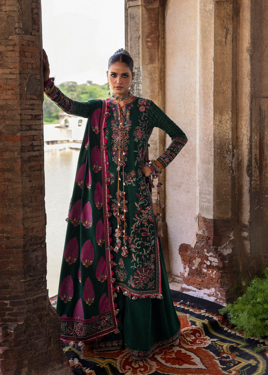 Hussain Rehar Embroidered Karandi Unstitched 3Pc Suit - Shayra