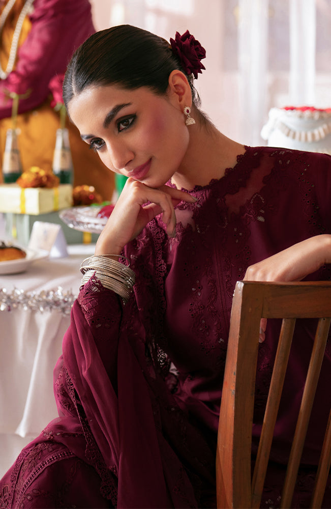 Seran Jahaan Unstitched Eid Edit Embroidered Lawn 3Pc Suit D-02 Shazeen