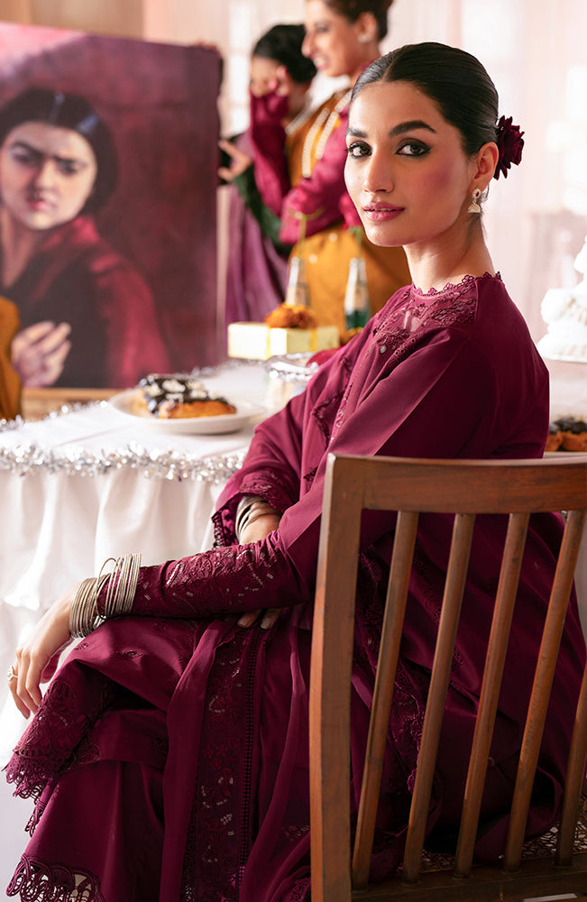 Seran Jahaan Unstitched Eid Edit Embroidered Lawn 3Pc Suit D-02 Shazeen