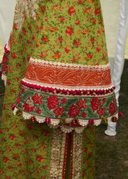 Hussain Rehar Embroidered Luxury Lawn Unstitched 3Pc Suit D-07 SHEIN