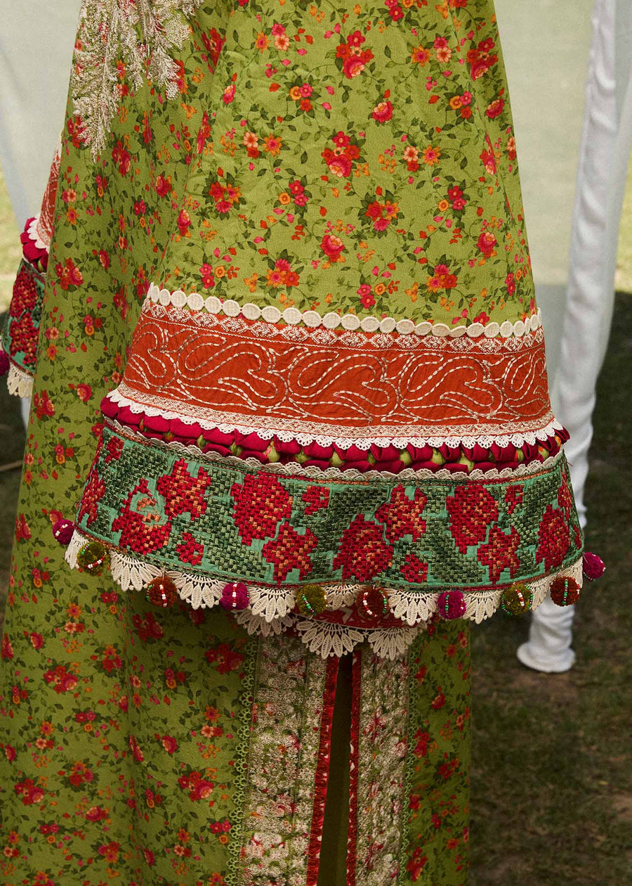 Hussain Rehar Embroidered Luxury Lawn Unstitched 3Pc Suit D-07 SHEIN