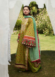 Hussain Rehar Embroidered Luxury Lawn Unstitched 3Pc Suit D-07 SHEIN