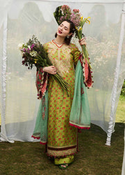 Hussain Rehar Embroidered Luxury Lawn Unstitched 3Pc Suit D-07 SHEIN