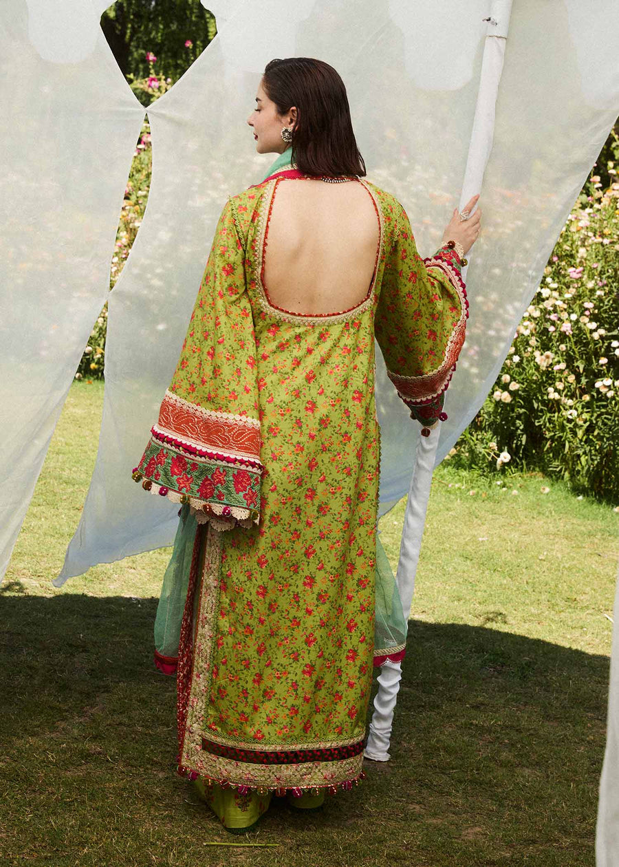 Hussain Rehar Embroidered Luxury Lawn Unstitched 3Pc Suit D-07 SHEIN