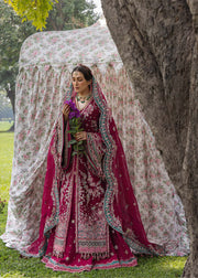 Hussain Rehar Festive Embroidered Korean Raw Silk Unstitched 3Pc Suit - SHER BANO