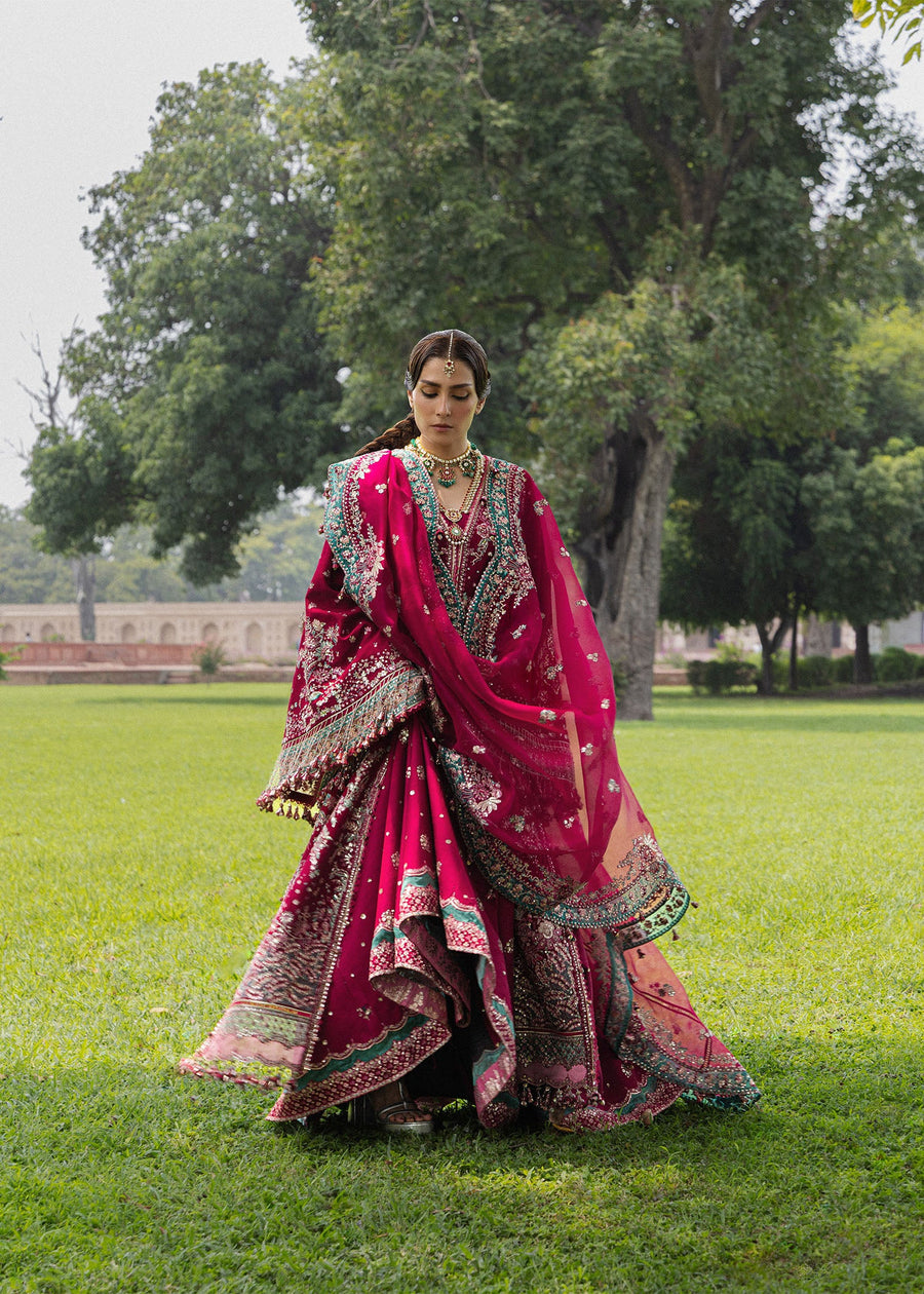 Hussain Rehar Festive Embroidered Korean Raw Silk Unstitched 3Pc Suit - SHER BANO