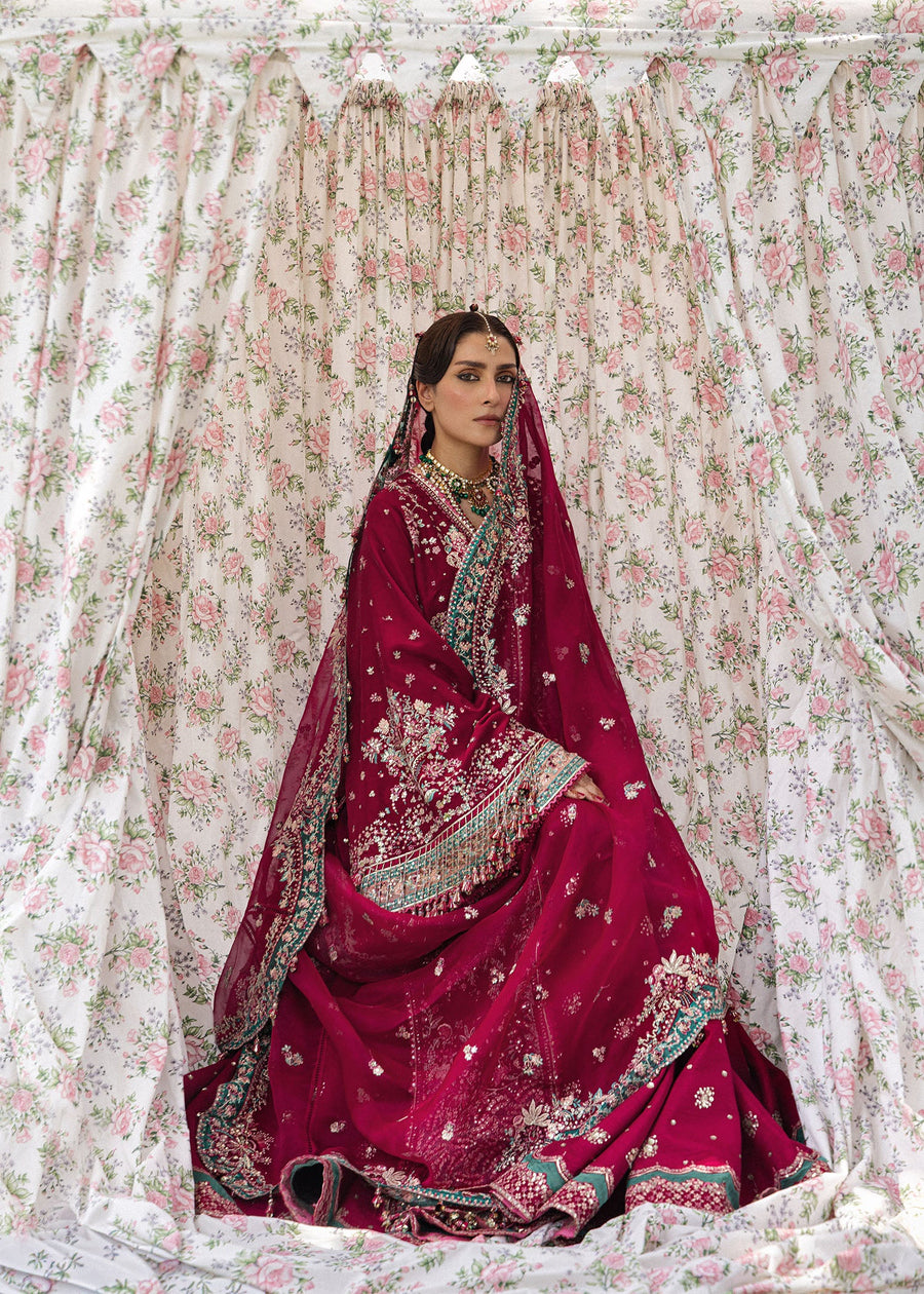 Hussain Rehar Festive Embroidered Korean Raw Silk Unstitched 3Pc Suit - SHER BANO